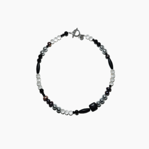 Naszyjnik handmade z lawą i szkłem